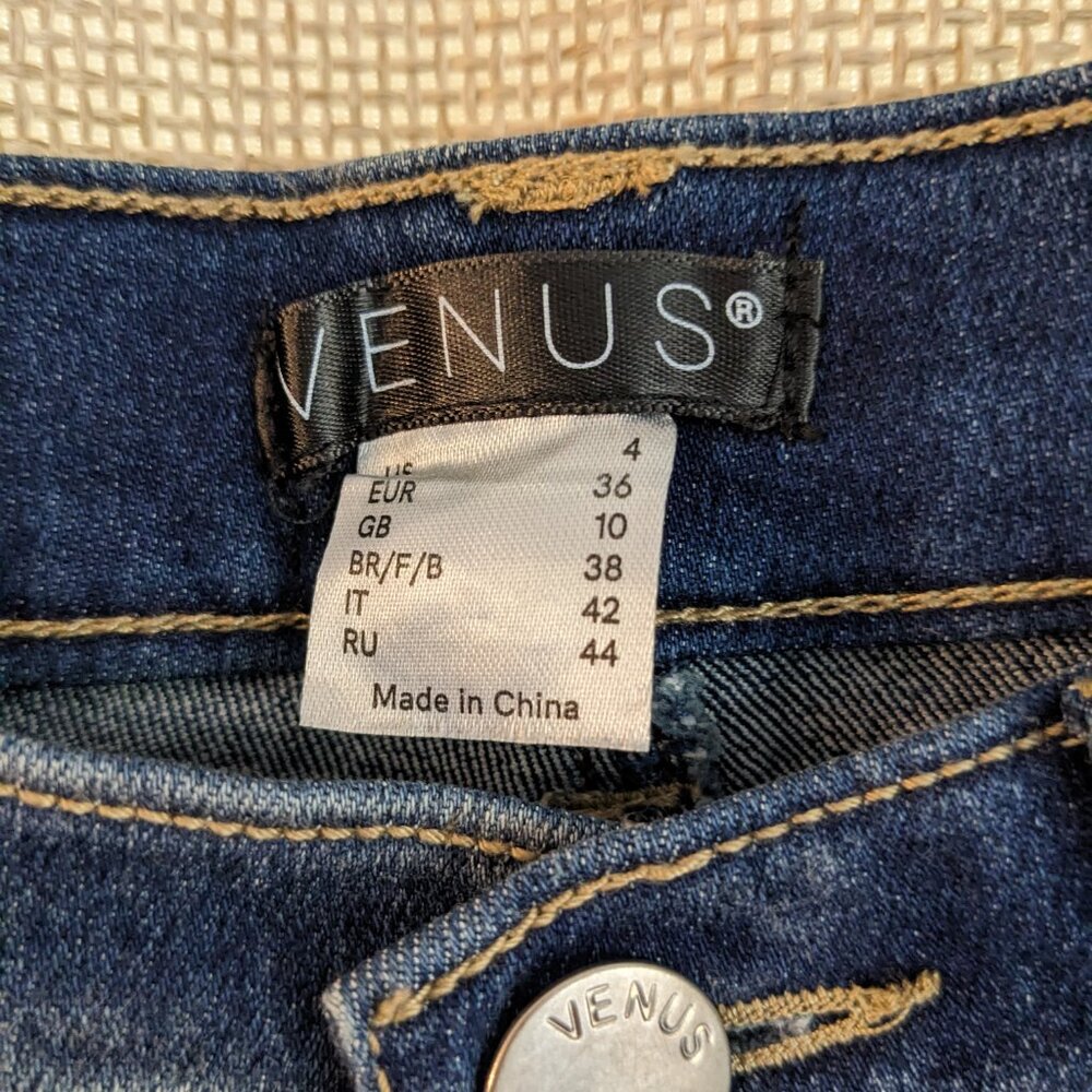 VENUS Patchwork Pattern Jeans, Distressed, 5 Pock… - image 2